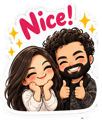 Chibi couple sticker: Nice!